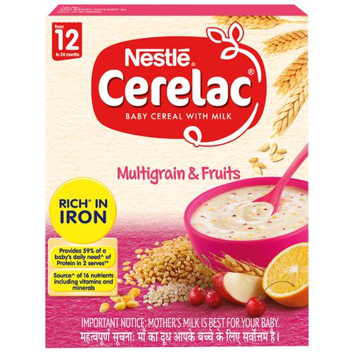 Nestle Cerelac Fortified Baby Cereal With Milk, Multigrain & Fruits - From 12 Months, 300g