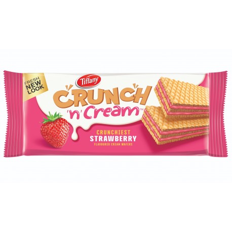 Tiffany Crunch n Cream Crunchiest Cream Wafers  Strawberry Flavored  - 150g