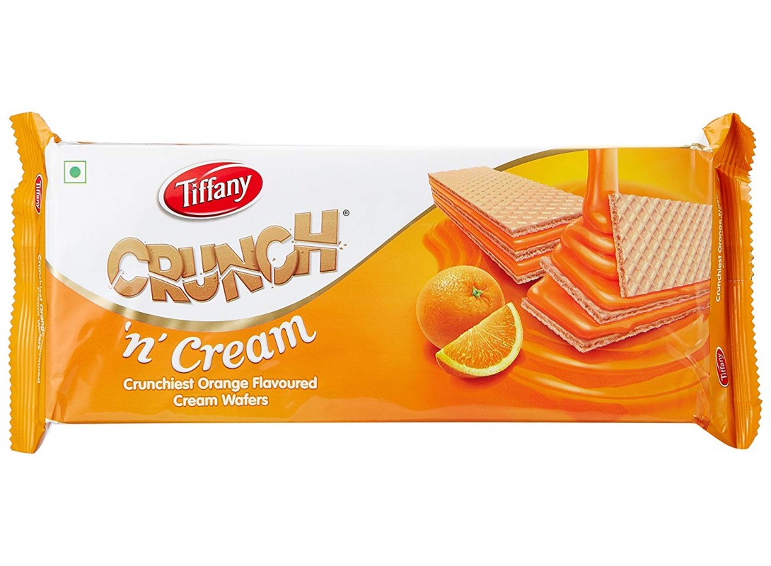 Tiffany Crunch n Cream Crunchiest Cream Wafers  Orange Flavored  - 150g