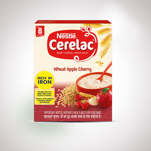 Nestle Cerelac Fortified Baby Cereal With Milk, Wheat Apple Cherry - From 8 Months, 300 g